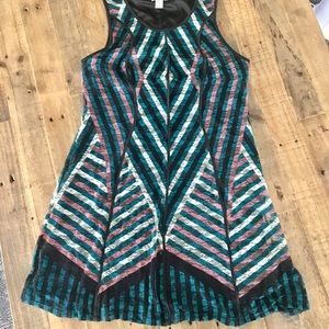 Bar III Stripe Lace Dress